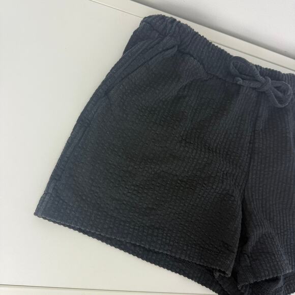 Madewell Womens Seersucker Ribbed Drawstring Pull-On Pockets Black Shorts XS - Picture 3 of 9